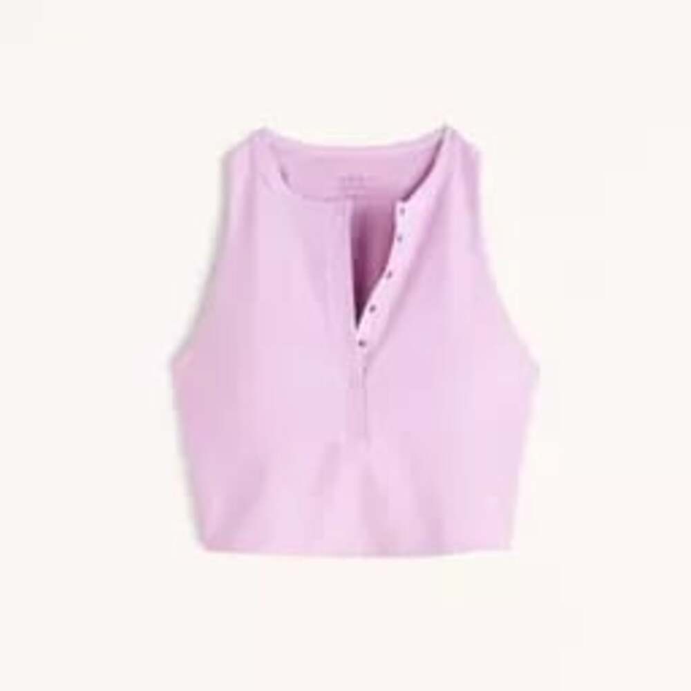 YPB Abercrombie & Fitch Women's Cropped Henley Tank Top Purple Size S